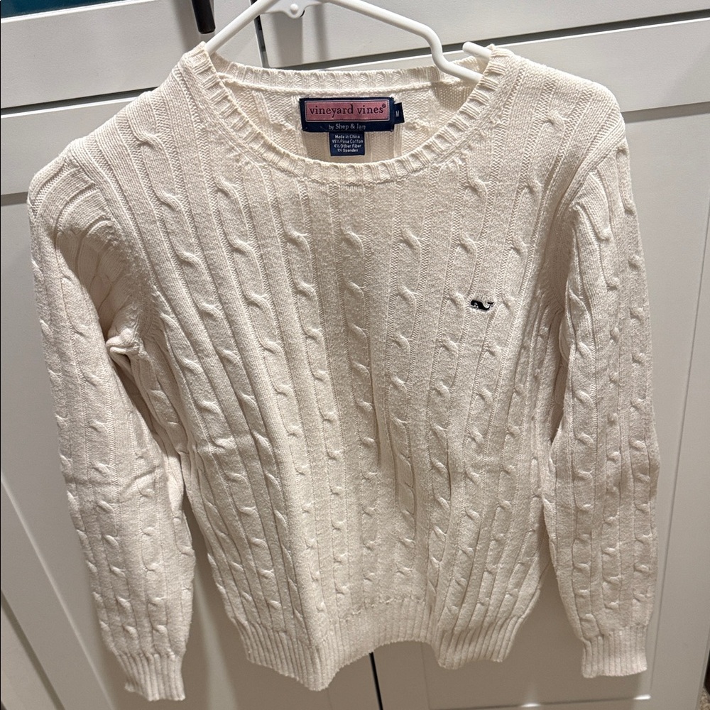 Vineyard Vines Women's Ivory Cable Knit Sweater